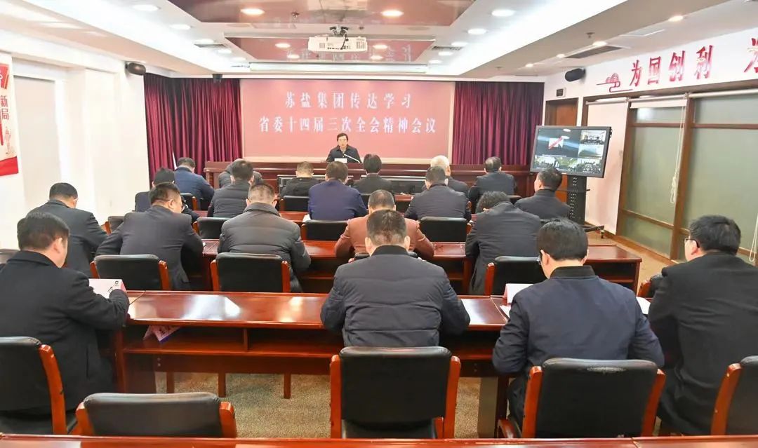蘇鹽集團召開領導干部會議專題傳達學習省委十四屆三次全會精神 蘇鹽集團召開領導干部會議專題傳達學習省委十四屆三次全會精神